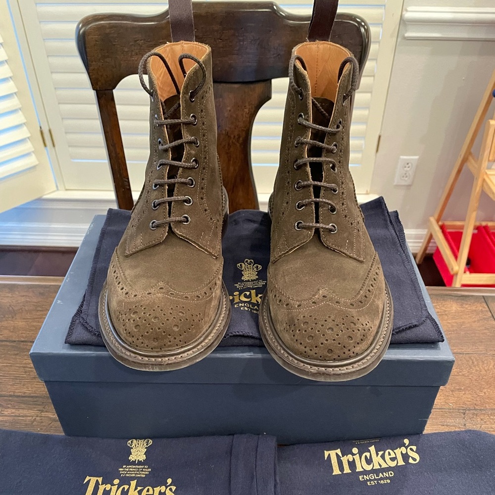 Trickers Stow Boots 9UK - Earth Oxford Reverse Suede